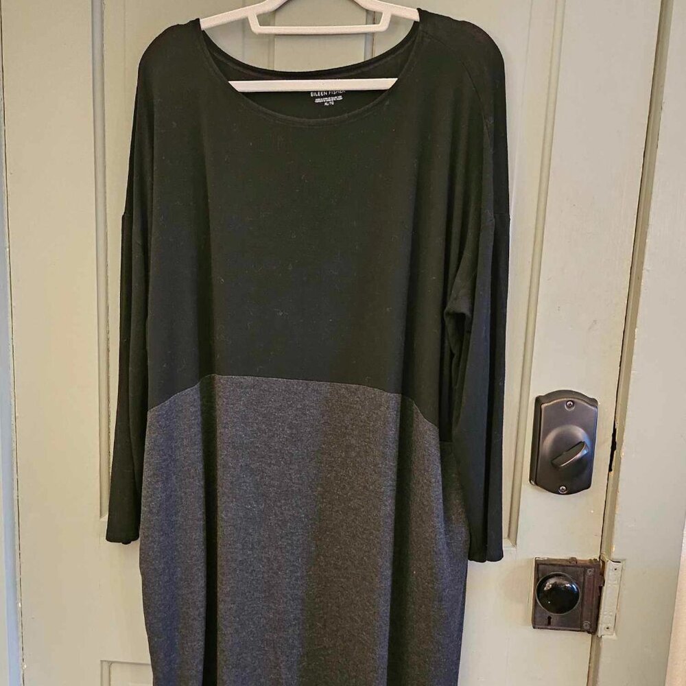 Eileen Fisher Black & Grey Dress Tunic XL